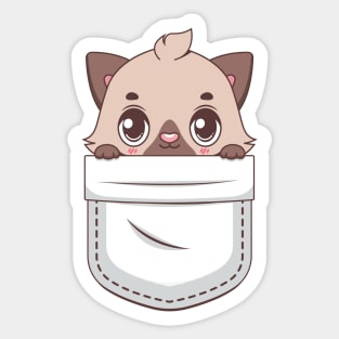 Kawaii kitten in pocket design Sticker